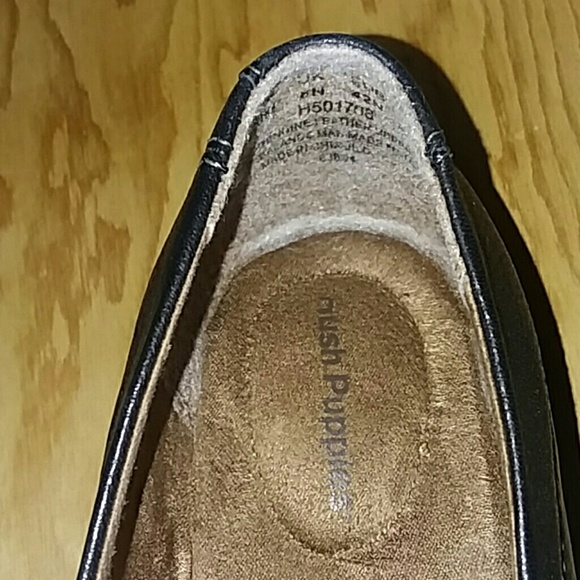 HUSH PUPPIES AZUNE BLACK LEATHER SHOE*SZ10M* - Picture 6 of 8